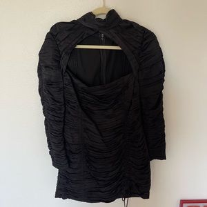 Zara black limited edition bodycon dress with high neck